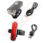 FAROL GTA 120LUMENS + SINALIZADOR VERM 10LUMENS REC USB
